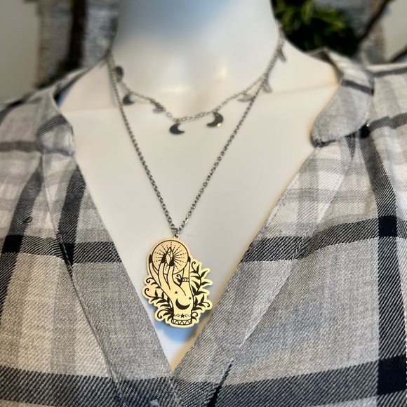 Stylish Witchy Chic Layered Necklace Set -Trendy Esoteric Edgy Necklace - Picture 4 of 8